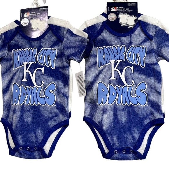 Kc Royals MLB Newborn Infant Boys or Girls Tie-Dye 2-Pack Sets bundle 4 onesies - Picture 1 of 7